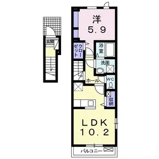 サン フラッツ【201号室】の間取り