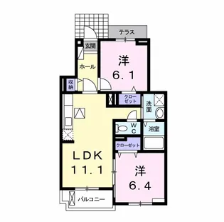 サンシャインパーク【1階】の間取り