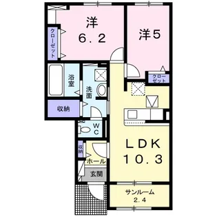 ローズ・ヘレン【1階】の間取り