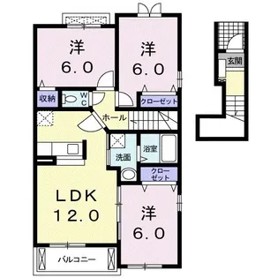 ノーブル B【2階】の間取り