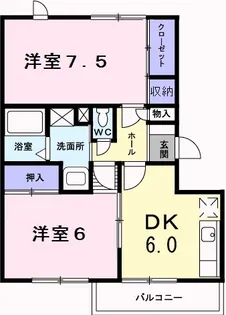 メゾンエレガントI【1階】の間取り