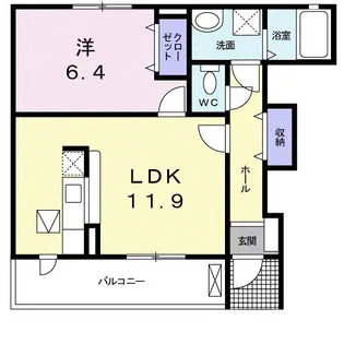 パイン荒田【1階】の間取り