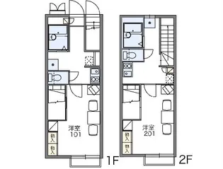 レオパレスウィステリア【207号室】の間取り