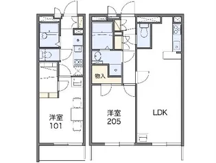 レオパレスユーザン【307号室】の間取り