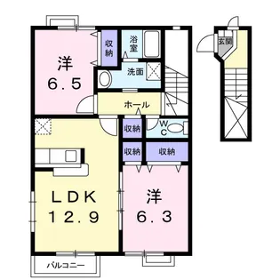 ロンリヴィエール【2階】の間取り