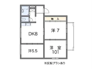レオパレスフローラルパレスA【2階】の間取り