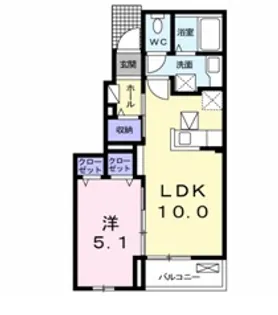 ファミールK山崎【1階】の間取り