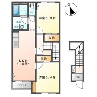 シェンヌ・ドゥ・オンブラージュ(chene de ombrage)【2階】の間取り