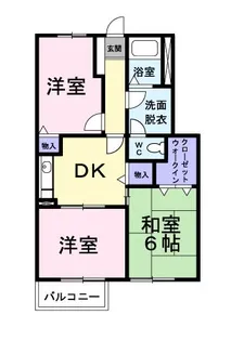 ウッドイン 1番館【1階】の間取り