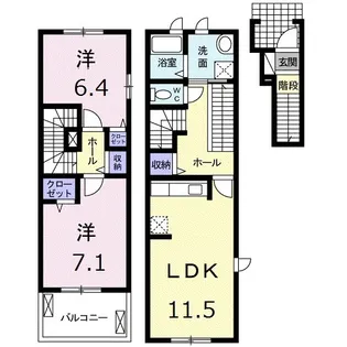 モンテローザⅠ【2階】の間取り