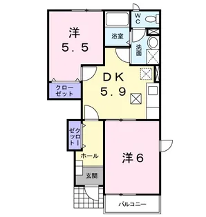 ソレイユⅠ【1階】の間取り
