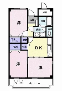 ボーヒルズ K【3階】の間取り
