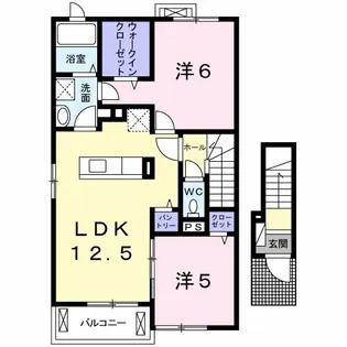 プリムローズ 相見【2階】の間取り