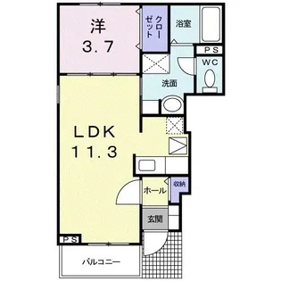 ソレイユメゾン【1階】の間取り