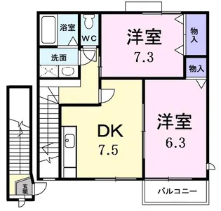 グランパレス Ⅰ【2階】の間取り