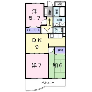 リバーシャトー【2階】の間取り