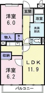 レジダンス・カトレヤ【1階】の間取り