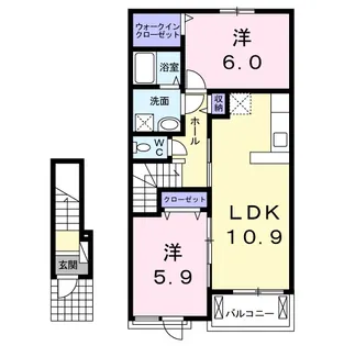 コッティA【2階】の間取り