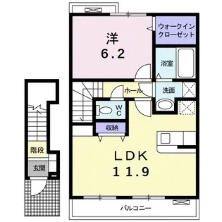 ボーエトワール【2階】の間取り