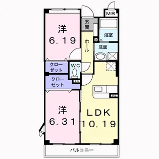 ブリッサ緑岡【2階】の間取り