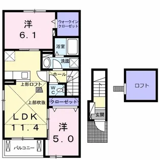 フレンドリームーンB【2階】の間取り