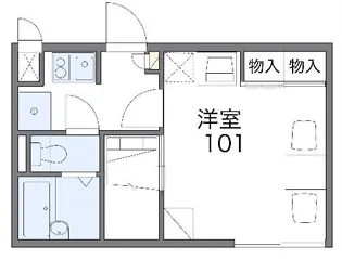 レオパレスヴェルジェ ドゥ【104号室】の間取り