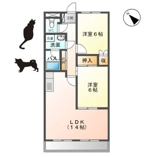 グランドール十王【201号室】の間取り