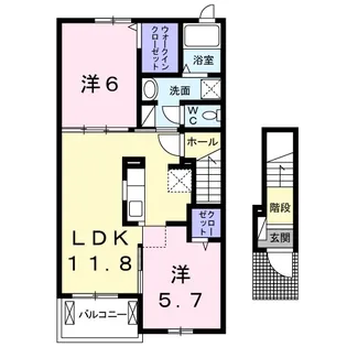 ランジェ【202号室】の間取り