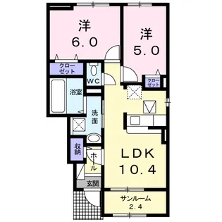 フルール A【1階】の間取り