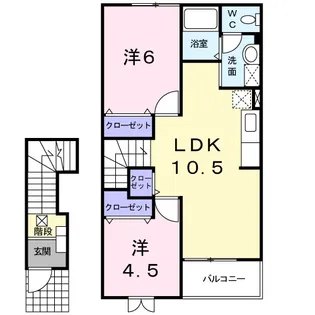 グリーンテラスNagano A【2階】の間取り