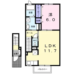 プリムヴェールK【2階】の間取り