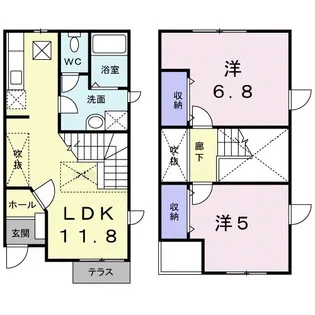 グリーンヒルズ富塚A【1階】の間取り