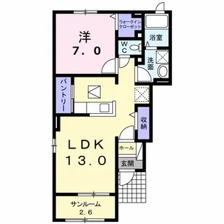 ワンダーコート【1階】の間取り