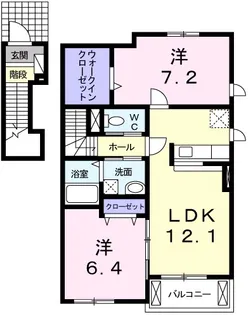プチテール・コートE【2階】の間取り