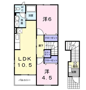 アースブラウンK・TⅢ【2階】の間取り