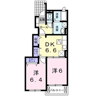 カーサ・フィオーレC【1階】の間取り