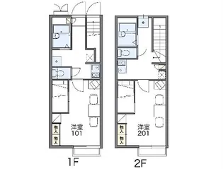 レオパレスレーブⅡ【206号室】の間取り