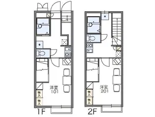 レオパレス枸橘【202号室】の間取り