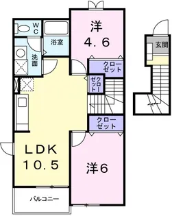 ネオメイト21 B【2階】の間取り