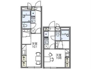 レオパレスリヴァージュオカベE【106号室】の間取り
