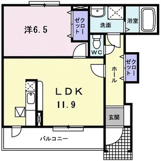 フレッサⅡ【103号室】の間取り