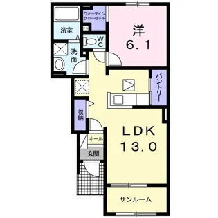 エール ド ランジュA【1階】の間取り