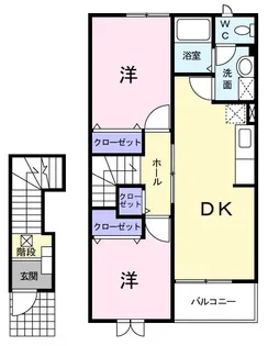 エルグランディ西尾 B【2階】の間取り
