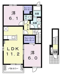コーポ デージー【2階】の間取り