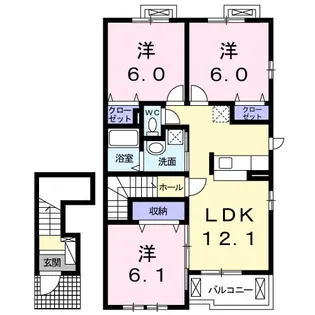 シャルム【202号室】の間取り