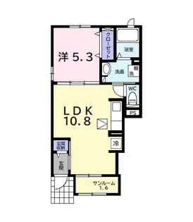 パラディーゾ金田東Ⅱ【1階】の間取り