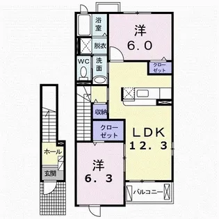 ボニート アンジュ ナカノ A【2階】の間取り