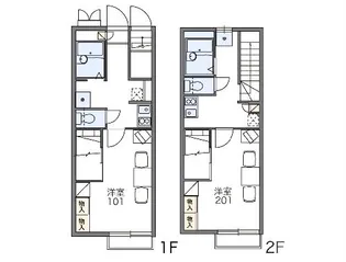 レオパレスGREENVIEW7【203号室】の間取り