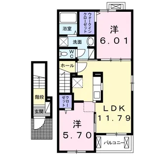 メゾン カンパーニュ Ⅱ【2階】の間取り