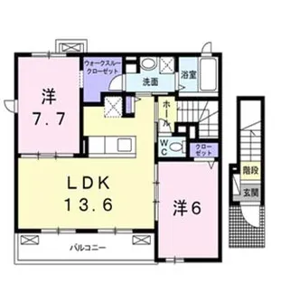 リベラル507ウエスト【2階】の間取り